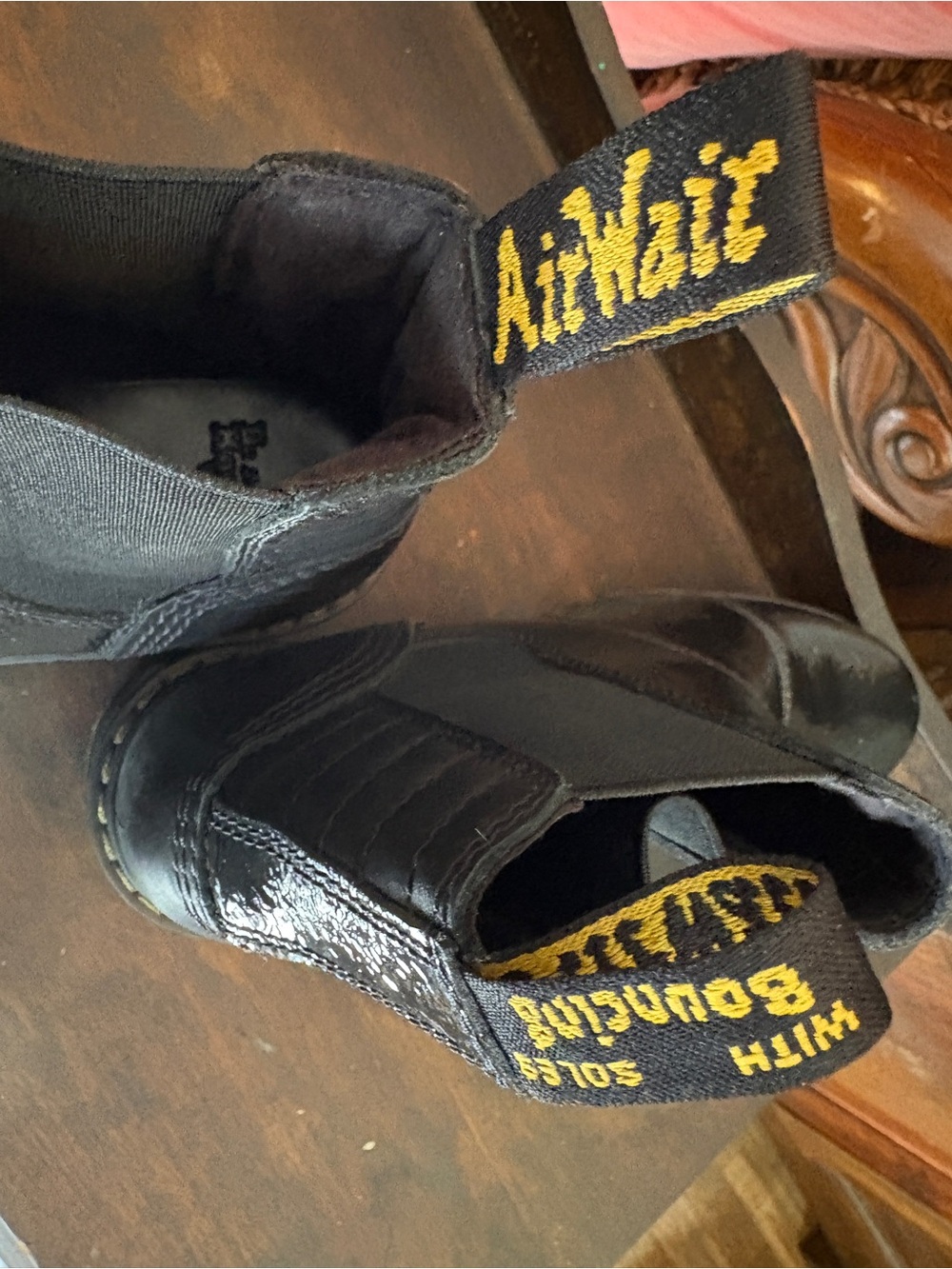 Dr. Martens Black Patent Lug Sole Chelsea Boots. Air Ware - Picture 15 of 15